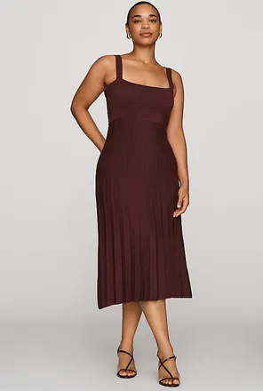 Maeve Pleated Midi Sweater Dress