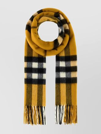 Burberry embroidered check cashmere scarf