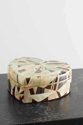 Silvia Furmanovich Portagioie Piccolo In Legno Intarsiato - Crema