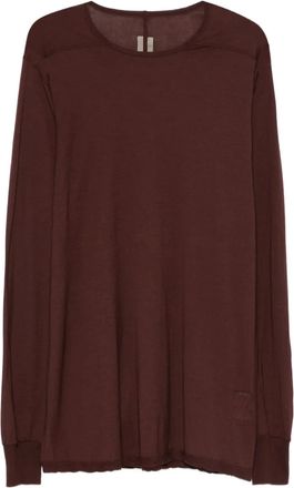 Rick Owens T-shirt a maniche lunghe in cotone organico - Rosso