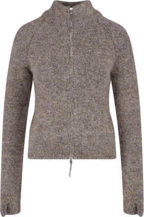 Roa Grey Textured High Collar Sweater