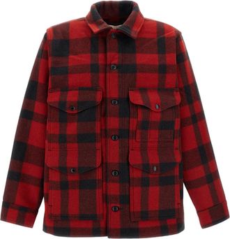 Filson Red / Black Plaid Mackinaw Wool Cruiser Jacket