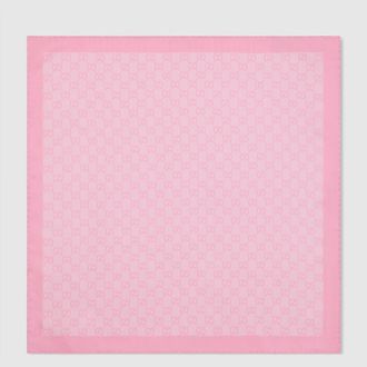 Gucci Printed Silk Twill Carr&eacute;, Pink, Silk