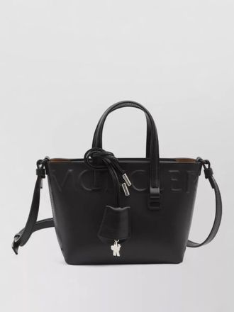 Moncler micro tote bag calfskin logo charm