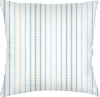 Anaya with Love French Stripe Linen Euro Pillow with Down Insert in Blue at Nordstrom, Size 26X26