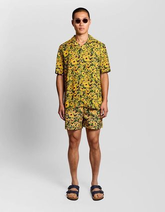 Lyle & Scott Lyle And Scott Mens Floral Swim Shorts - Yellow - Size: 33/32/32