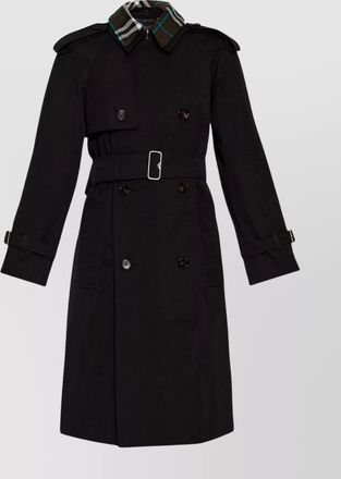 Burberry belted cotton trench coat with detachable collar