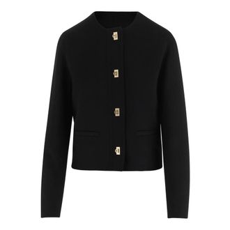 Ferragamo Wool and Cashmere Jacket - female - Ferragamo - Cardigans - Black - M - Knitwear