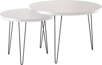 OEM Conjunto De Mesa De Centro Redonda Lapp &Oslash;50 + &Oslash;68 Cm Gris