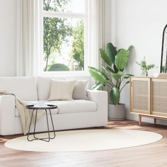 Berkfield Home Rug HUARTE Cream 160x230 cm Oval | Size: Medium