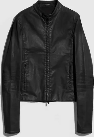 Gucci Coated Stretch Cotton Twill Denim Jacket, Size 50 IT, Black