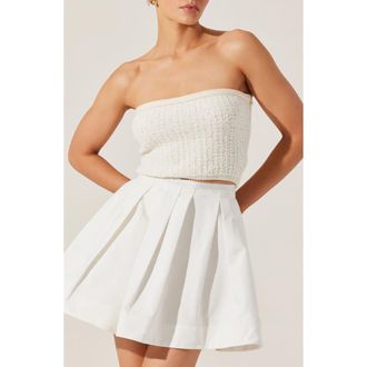 ASTR the Label Kai Strapless Knit Crop Top in Cream at Nordstrom Rack, Size Large