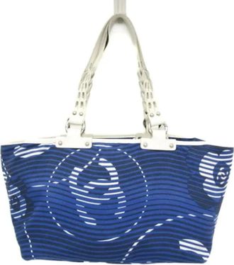 Chanel Pre-owned Tote Bags, female, Blue, Size: ONE SIZE Pre-owned Canvas chanel-bags