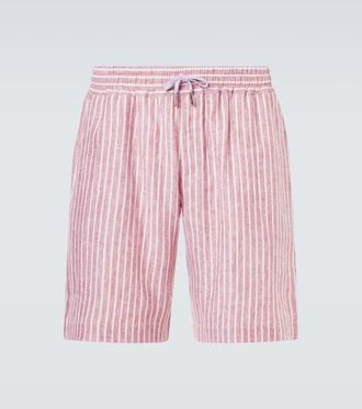 Fedeli Alfa striped linen Bermuda shorts