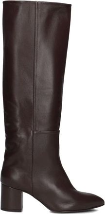 Toral Shoes Schoenen, Dames, Bruin, 43 EU, Wol, Bruine Hoge Laarzen met Puntige Neus