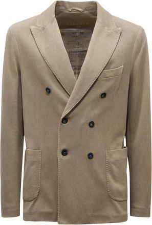 Circolo 1901 Cn 4697 Doppiopetto Oxford Jacket - Heren - Business blazers - Beige - L - Katoen - Kostuums