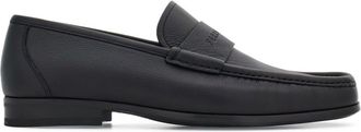 Ferragamo logo-debossed leather loafers - men - CALFSKIN/CALFSKIN/Goat Skin - 6EEE - Black