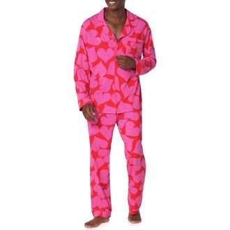 Bedhead Pajamas Organic Cotton Blend Jersey Pajamas in Hearts at Nordstrom, Size X-Large