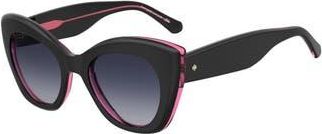 Kate Spade New York dominica 49mm gradient rectangular sunglasses in Black Pink/Dark Grey Sf at Nordstrom Rack