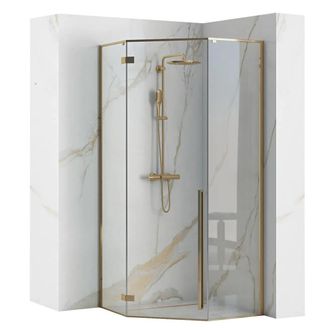 Rea Mampara De Ducha Rea Diamond Gold 100x100