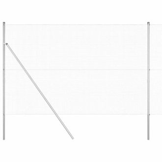 Berkfield Home Welded Wire Fence with 13 Posts 1.5x50 m Galvanised Steel in Silver