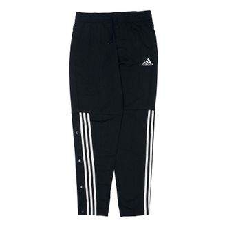 adidas Running Sports Essentials Knitted Tricot Snap Pants Mens Black GK8991