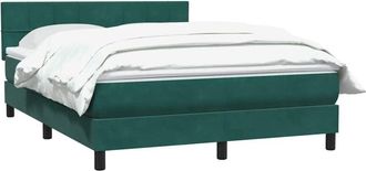 vidaXL Cama Box Spring Con Colch&oacute;n Terciopelo Verde Oscuro 160x210 Cm Vidaxl