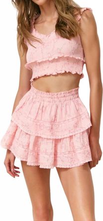 LoveShackFancy Ruffle Mini Skirt In Apple Blossom