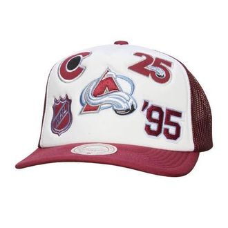 Mitchell & Ness Mens Mitchell & Ness White/Burgundy Colorado Avalanche Gridlock Trucker Adjustable Hat at Nordstrom