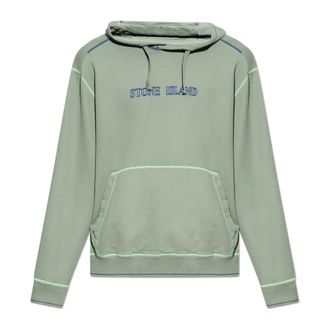 Stone Island Hoodies, male, Green, Size: L Hoodie with Logo
