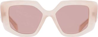 Prada Light Brown Irregular Ladies Sunglasses PR 14ZS 19R10D 50