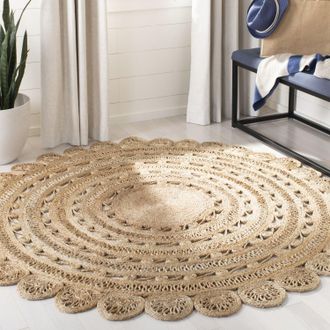 Safavieh Natural Fiber Hand Made Area rug, Natural Bohemian Style Non-Shedding