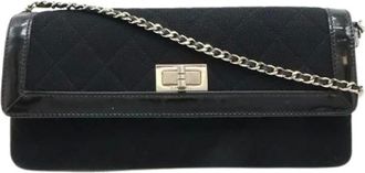 Chanel Pre-owned 2.55 Matelasse Chain Bag Canvas Patent Leather - - Pre-owned - Donna - Nero - ONE SIZE