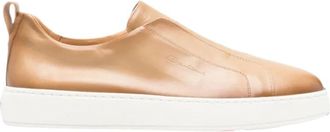 Santoni Victory Sneakers - Heren - Sneakers - Bruin - 42 1/2 EU - Leer - Schoenen