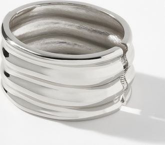 Simons Womens Wavy wide silver bangle