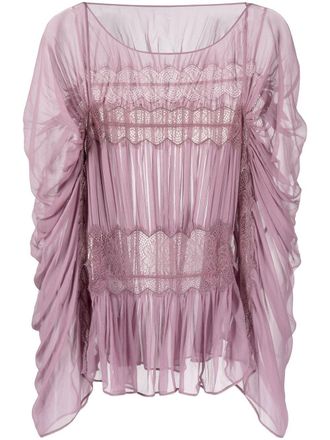 Alberta Ferretti Blusa con inserti - Viola