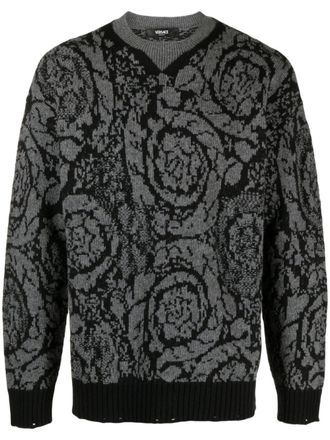 Versace Trui met geometrisch patroon - Grijs