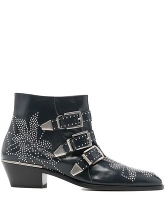 Chlo&eacute; studded-embellished boots - Blue