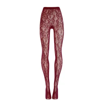 Wolford Ondergoed, Dames, Rood, XS, Wol, Grafische Bloemige Panty