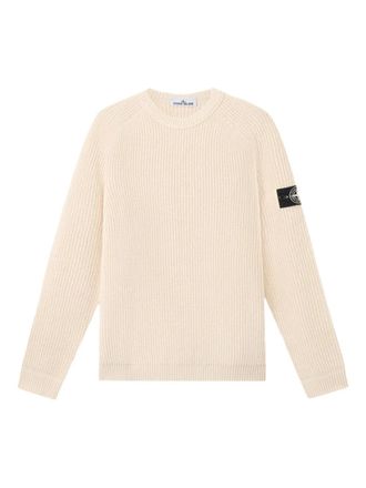 Stone Island Compass-badge ribbed sweater - Neutrals