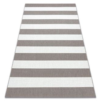 RugsX Rugsx - Alfombra Sisal Flat 48644686 Rayas Blanco Beige Grey 120x170 Cm