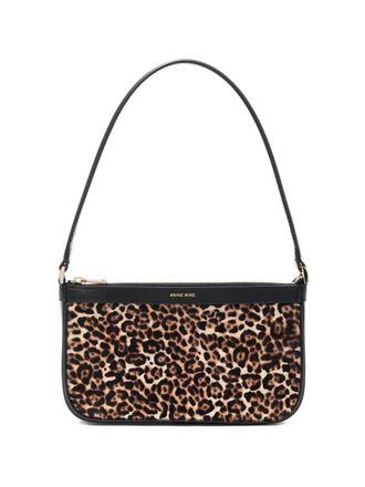 Anine Bing Borsa a spalla Elly mini leopardata - Marrone
