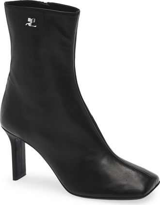 Courrèges Square Toe Bootie in Black at Nordstrom, Size 10Us
