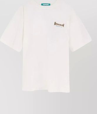 Barrow cotton t shirt logo back crew neck