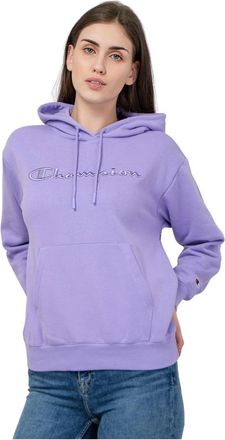 Champion Paarse Hoodie Oversize Logo Sweatshirt - Dames - Hoodies - Paars - S - Katoen - Hoodies & sweatvesten