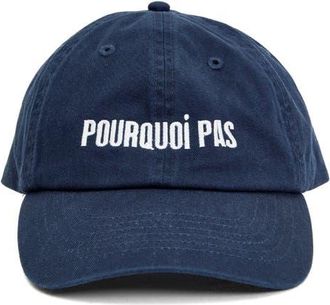 Clare Vivier Pourquoi Pas Embroidered Cotton Twill Baseball Cap in Navy at Nordstrom