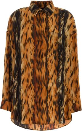 Balenciaga Printed Silk Oversize Shirt