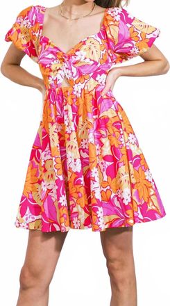 Flying Tomato Sweet Harmony Woven Mini Dress In Fuchsia