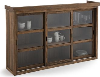 La Redoute Interieurs Servieskast met 3 glazen deuren, massief grenenhout MDF Lunja