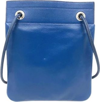 Herm&egrave;s Pre-owned Pochette Schoudertas - Dames - Vintage Schoudertas - Blauw - ONE Size - Leer - Vintage
